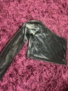 Velvet One-Shoulder Top