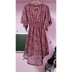 Floral Print Hi-Lo Dress