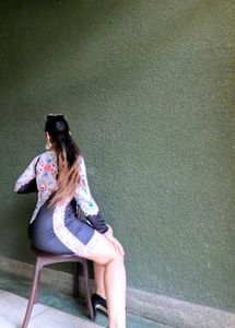 Black Printed Mini Dress