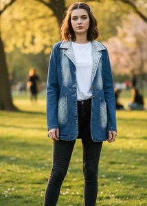 Denim Jacket with Lace (Small Size)