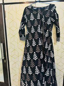 Leaf Print Dress L Size