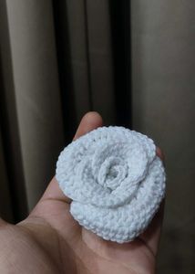 Handmade Crochet White Rose