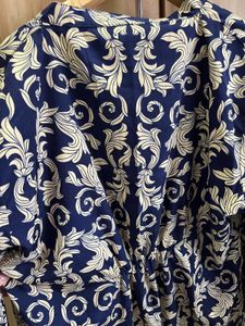 Navy Blue Floral Top