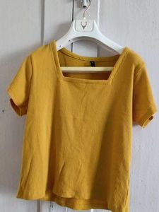 Mustard Square Neck Top