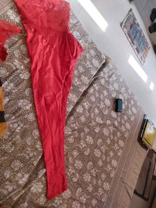 Elegant Orange &amp; Gold Ethnic Gown