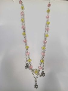 Beaded Silver Chain Necklace