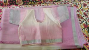 Pink Dual Shade Embroidered Saree