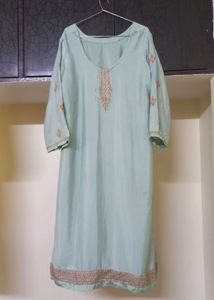 Elegant Mint Embroidered Kurti