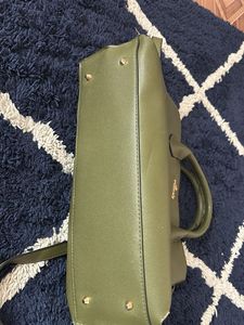 Olive Green Solid Handheld Bag
