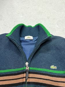 Lacoste Zip-Up Lambswool Knit Cardigan