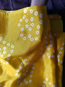 Yellow Polka Dot Saree