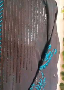 Black Suit With Net Dupatta And Plazzo