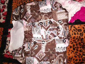 Brown Patterned Dress