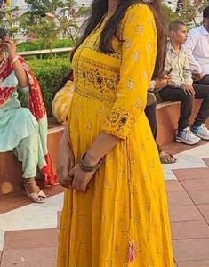 Yellow Printed Kurta