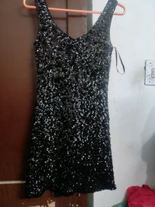 Black Sequence Mini Dress