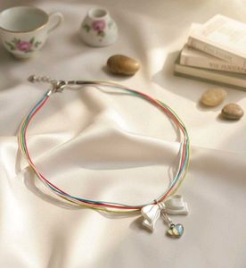 Colorful Cord Bow Necklace