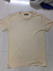 Beige Waffle Knit T-Shirt