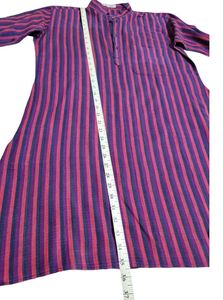 Men Cotton Long Straight Stripped Kurta (Pack Of 2