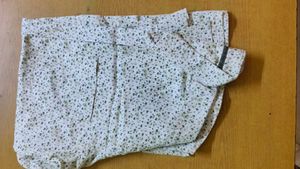 Off White,Green Design Printed Cotton Semiformal