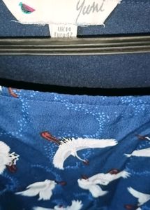 Printed Navy Blue Dress