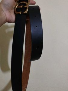 Gucci Black Leatherette Belt
