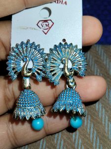 Blue Jhumka Earrings