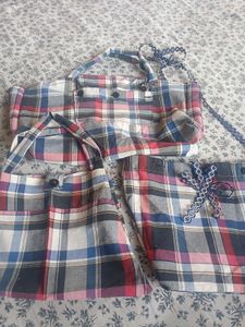Handmade Plaid Tote Bags