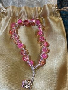 Pink &amp; Orange Beaded Bracelet