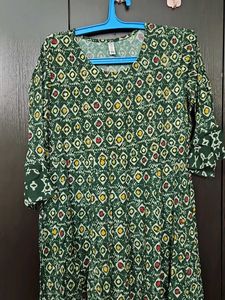 Boho Green Print Dress