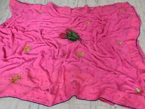 Pink Chiffon Saree