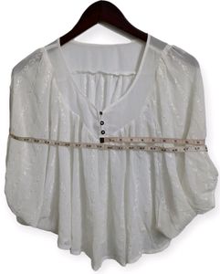 Etam White Flutter Sleeve Blouse