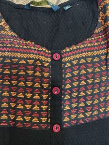 Black Kurti With Red Combination (Size M)