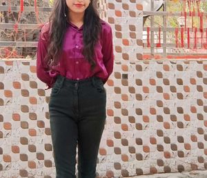 Purple Satin Button-Down Shirt