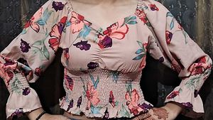 Floral Print Smocked Crop Top🎀