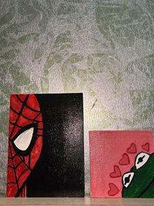 Set Of 2  Glazed Canva Painting