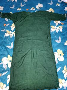 Chikankari Green Kurti With Dupatta