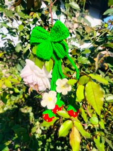 Crocheted Strawberry Bow