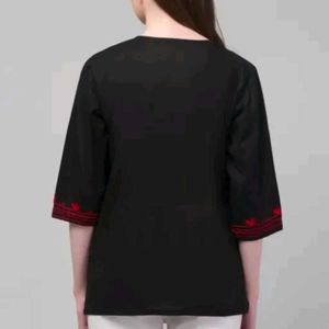Black Embroidered Top