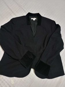 Black Velvet Trim Blazer