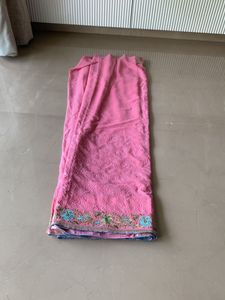 Lovely Peach sari with overall thread work