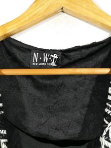 Black Printed Western Dress (Women&#39;s)