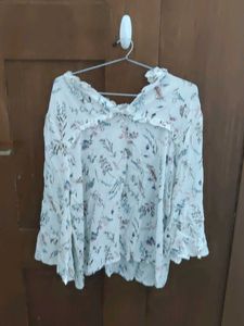 Floral Ruffle Blouse - XL