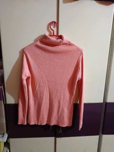 Peach Turtleneck Sweater