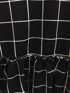 Black Plaid Checks Top With Long Sleeves For Women