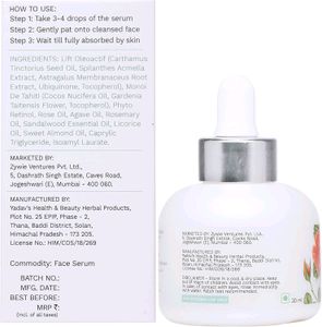 OZiva Youth Elixir Anti-Ageing Face Serum (with Phyto Retinol, Rose &amp; Tiare Flower) for Wrinkle Reduction &amp; Skin Tightening (Youth Elixr Serum, 30 ml)