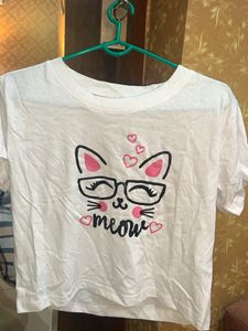 White Cotton Crop T-shirt