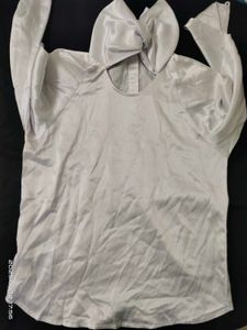 Korean Bow Top - Pure White - S/M