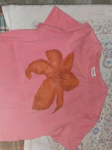 Pink Floral Graphic Tee
