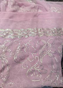 Baby Pink 🩷 Saree With Work
