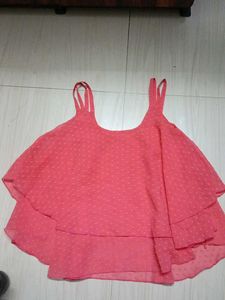 Coral Ruffle Tank Top